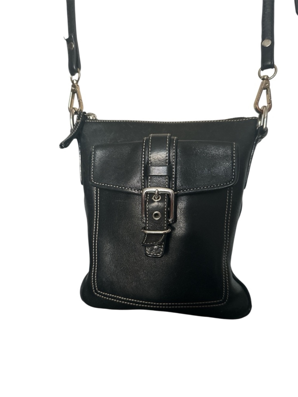 Vintage Coach Black Buckle Crossbody